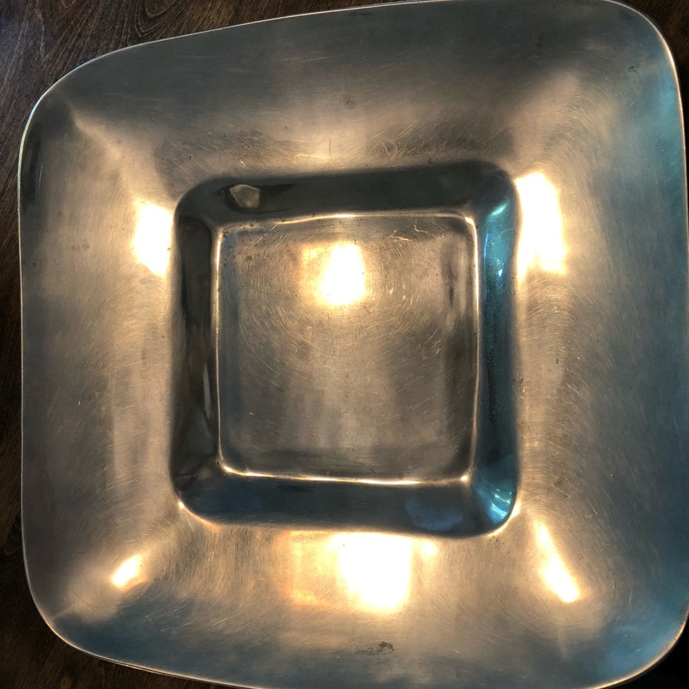 Square Pewter platter from Mexico